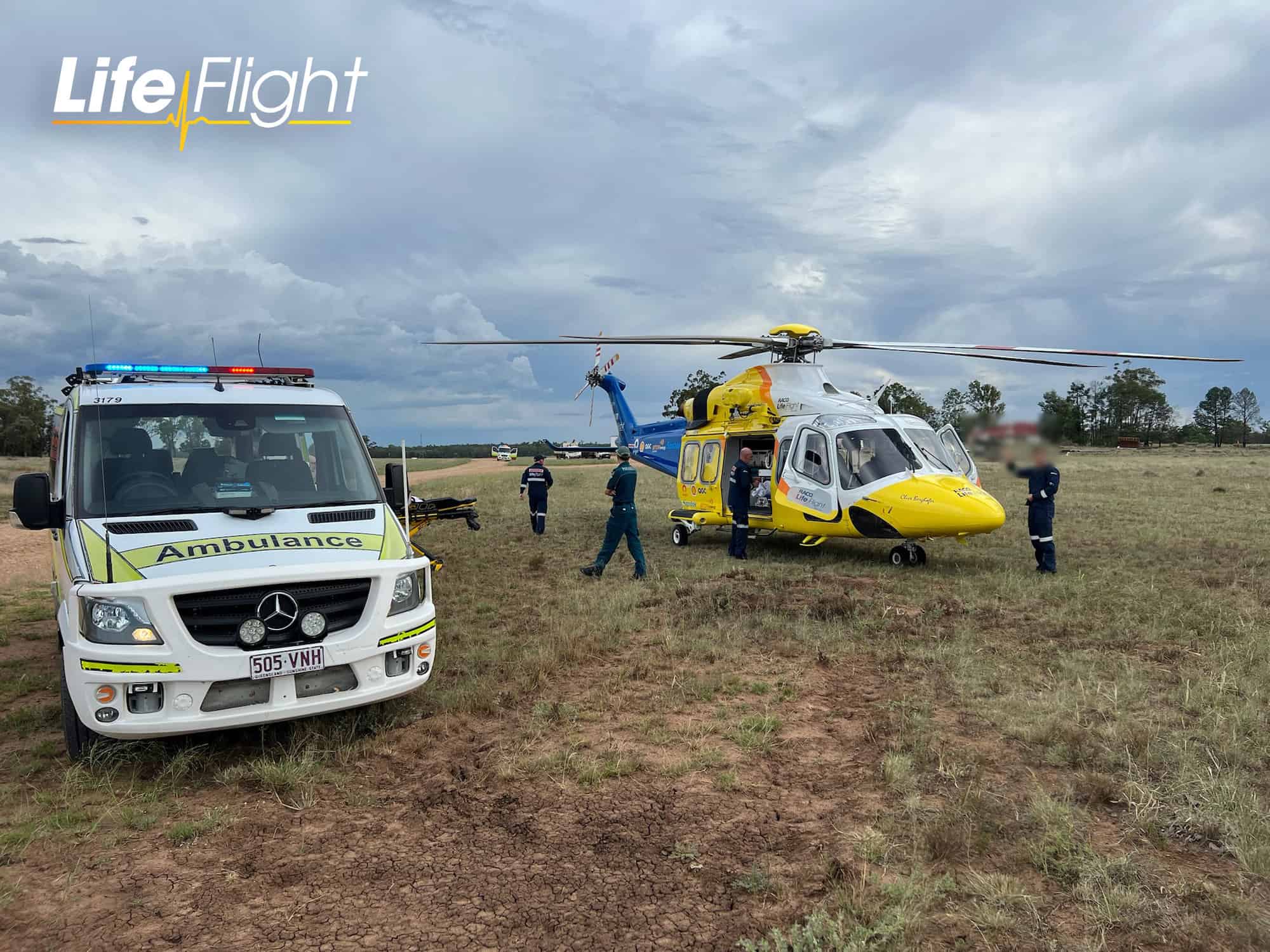 Man airlifted after being trapped under a truck - LifeFlight
