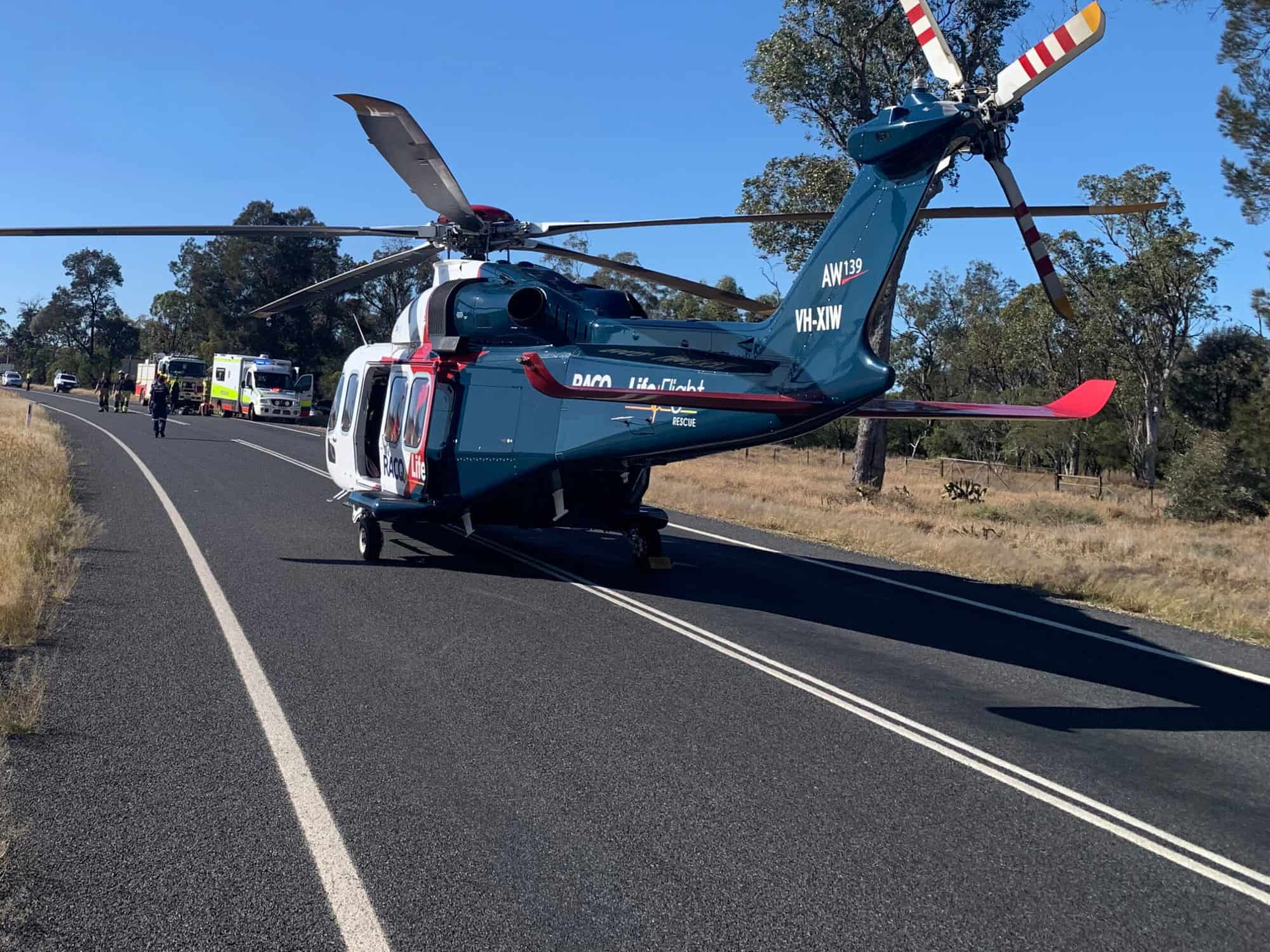 Seriously injured woman airlifted after car crashes into tree - LifeFlight