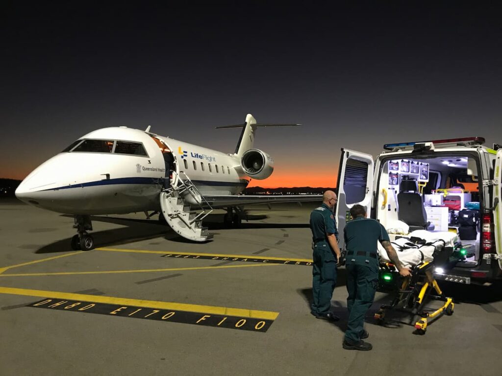 LifeFlight North Queensland team transporting patient